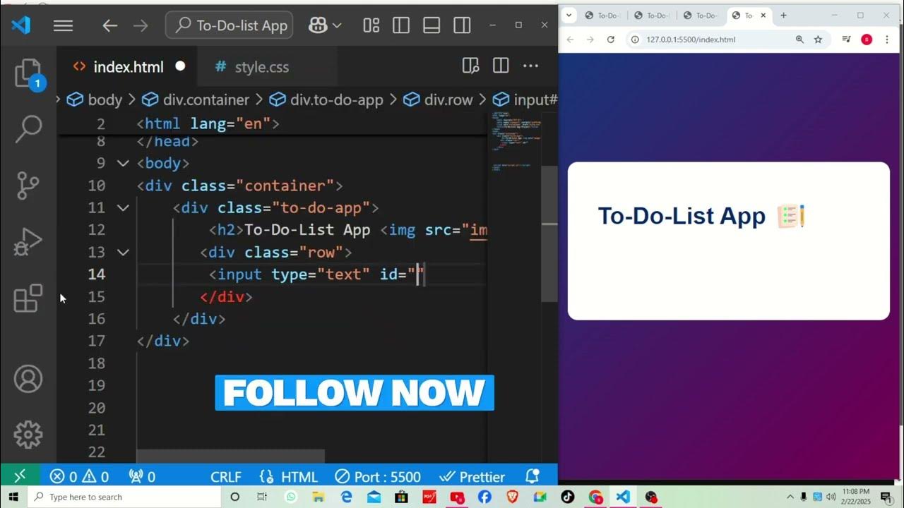 How To Create To-Do List App Using HTML CSS And JavaScript | Task App ...