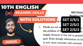 Answers for Reading Skills English Class 10 Boards - Sumit Thakur English