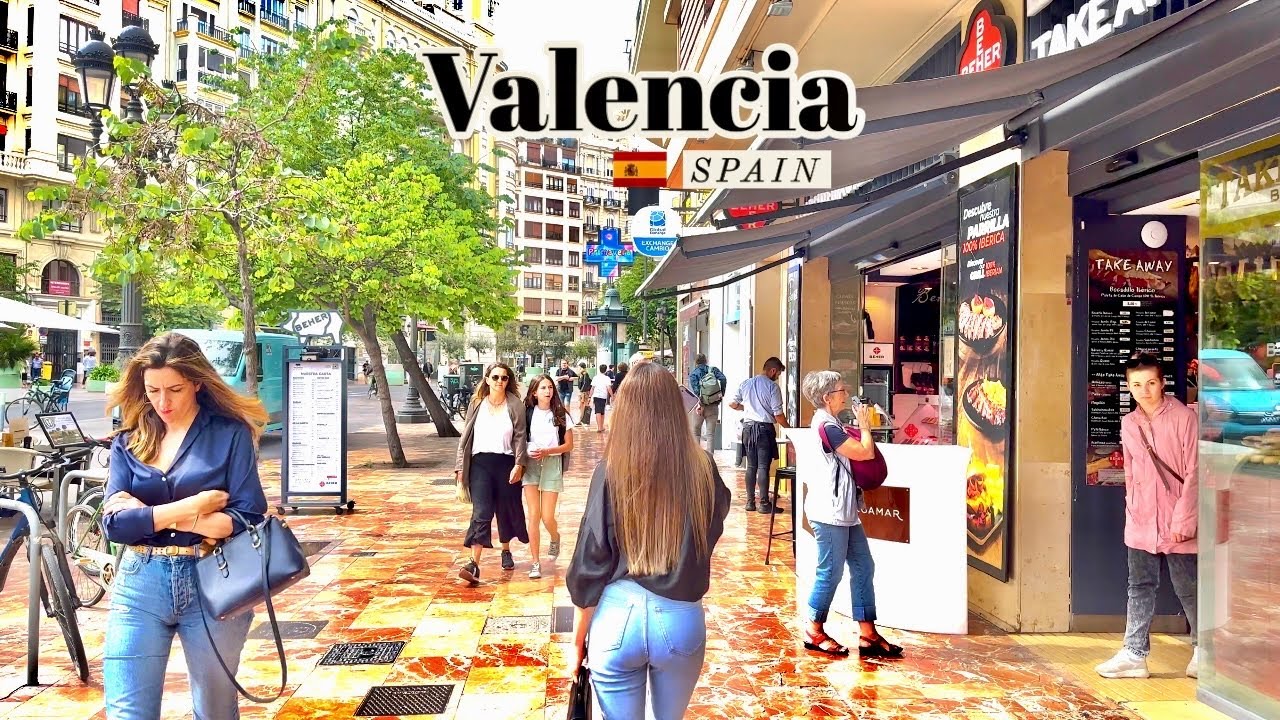Valencia, स्पेन | पैदल शहर टूर 4K | 10 जून 2023