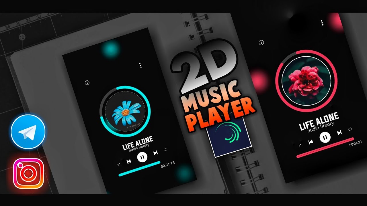 How to create telegram Music Player status video in Alight motion ...