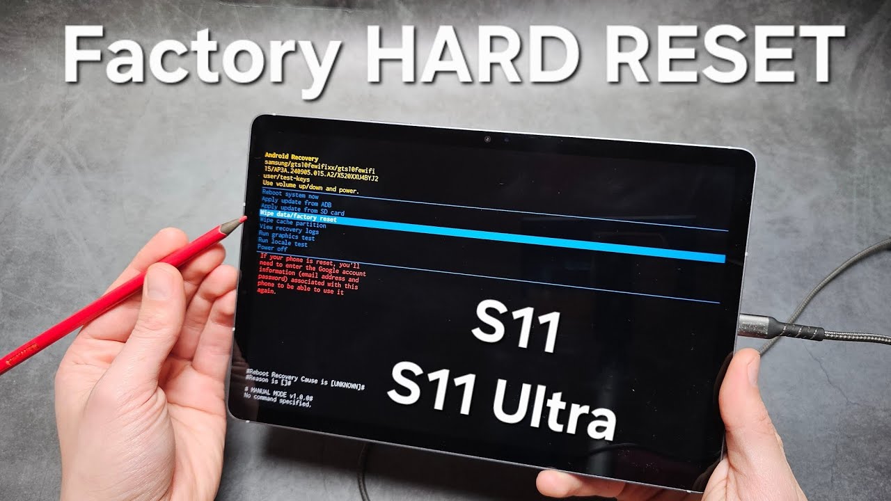 Как выполнить полный сброс настроек на заводские настройки для Samsung Galaxy Tab S11 / S11 Ultra