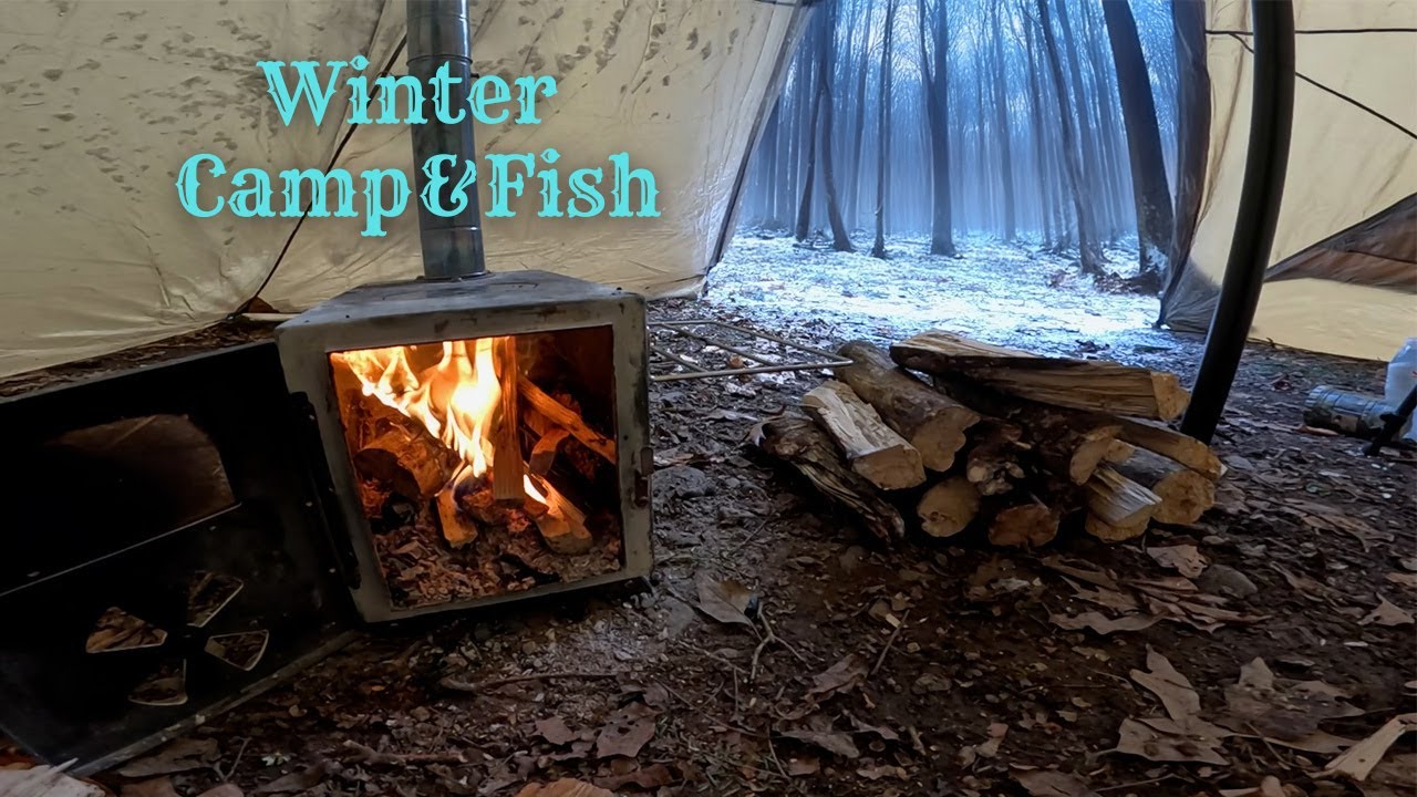 Winter Camping in Freezing Snowy Forest!
