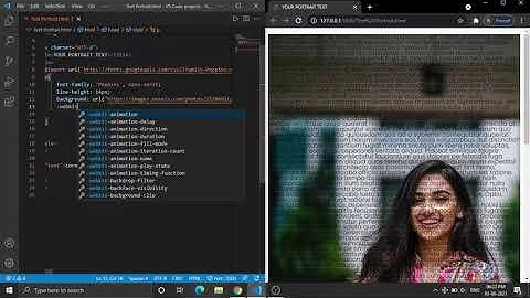 Create Portrait Photo With Text Using html css