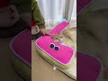 Dual Color Square Cat Bed | Blue-Beige & Pink-Beige