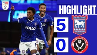 Ipswich Town V Sheffield United 5 - 0 Jaden Philogene Hattrick Highlights 12-09-2025