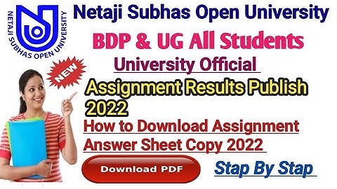 NSOU BDP & UG Assignment Answer Script Download Full Process Step By Step 2022
