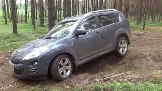 Peugeot 4007 диагональное вывешивание. песок