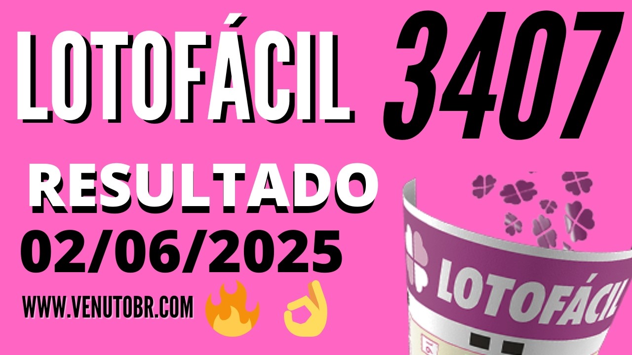 🍀 Resultado Lotofácil 3407 - YouTube