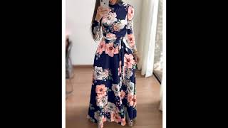 O neck Sleeve Women Casual Dresses| Maxi Long fancy dresses Pakistani|Fashion Poster|