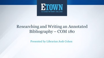 Annotated Bibliography Video COM 180