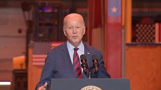 President Biden stops in Philadelphia to deliver remarks on 'Bidenomics' agenda