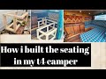 VW T4 DIY camper interior seating bed build , camper interior ideas. how to rat look rat rod