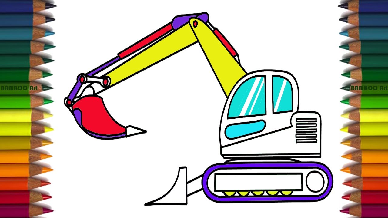 Как нарисовать экскаватор ребенку