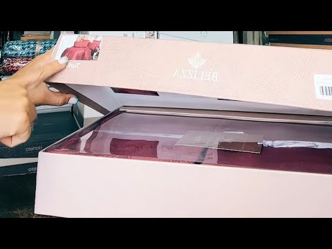 Жакардова постільна білизна, євро розмір. Бордо. 4 наволочки. Belizza Туреччина. Carolina bordo, видео 1