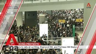 A sea of black at the hong kong international airport on monday (aug
12) as demonstrators stage their biggest sit-in since protest movement
began nearly ...