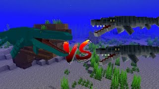 minecraft mob battles 72- mosasaurus (fossil and archeology) vs mosasaurus (jurassic craft)