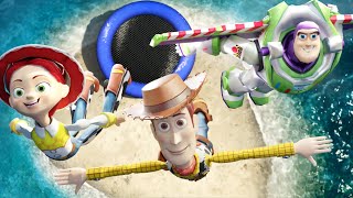 GTA 5 Trampoline Fails - Buzz, Jessie and Woody from Toy Story
