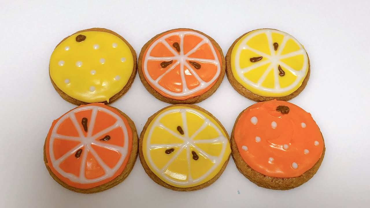 夏に爽やか 少ない色で簡単 オレンジとグレープフルーツのアイシングクッキー Youtube