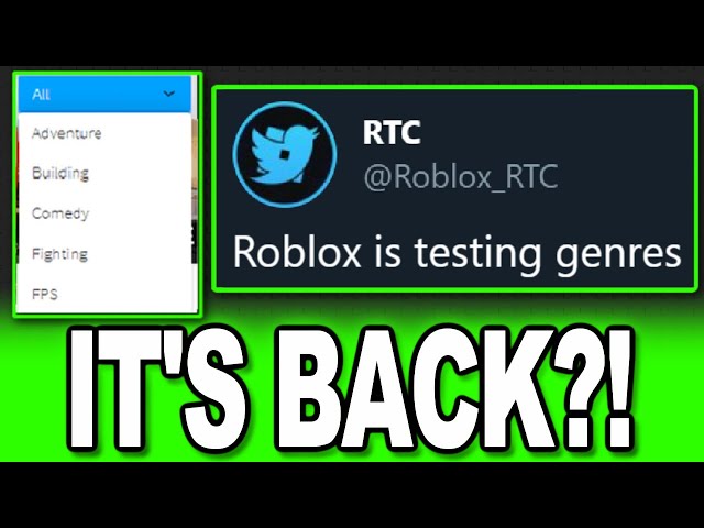 Searching for Roblox games by genre is coming back to the platform