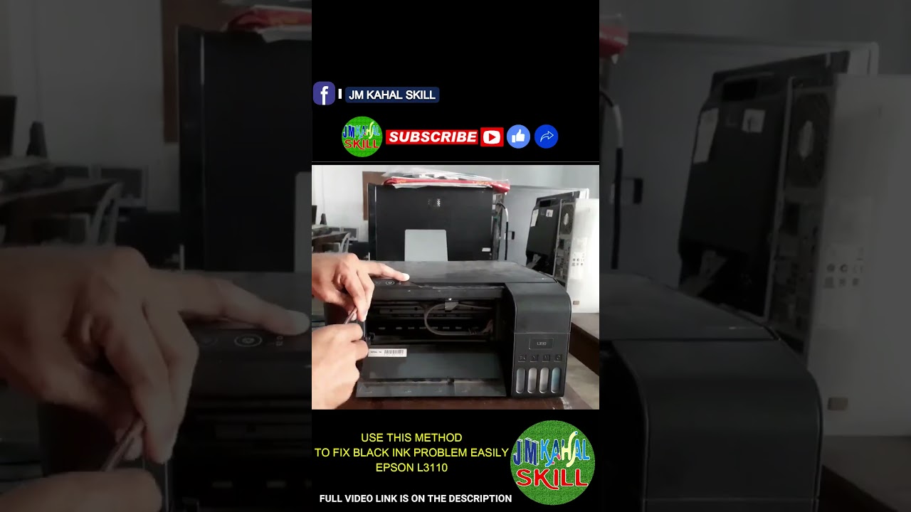 USE THIS METHOD TO FIX BLACK INK PROBLEM EASILY | EPSON L3110 | STEP BY STEP | JM KAHAL SKILL #SHORT