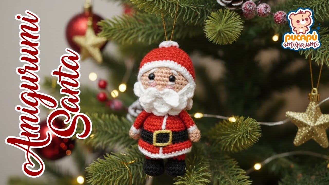 ✅Cómo hacer a un pequeño Santa a crochet para tu árbol navideño- Amigurumi -