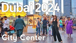 Dubai [4K] Amazing Burj Khalifa, City Center Evening Walking Tour 🇦🇪