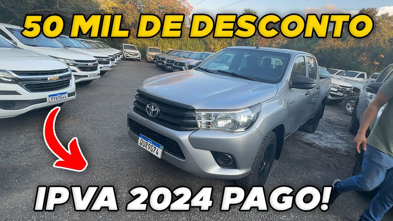 HILUX COM 50 MIL DE DESCONTO E IPVA 2024 PAGO! SEM LEILÃO OU DISPUTA ...