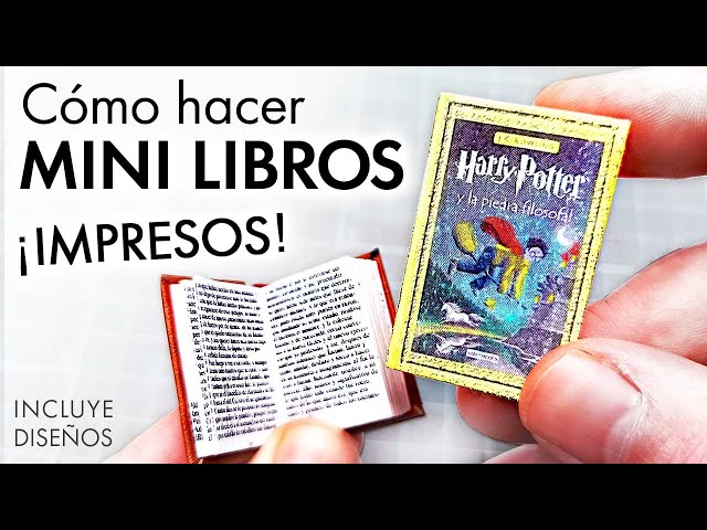 Cómo Hacer LIBROS en MINIATURA 🔎📚 MINI Encuadernación Artesanal Casera  DIY con páginas impresas 