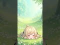 昼の庭のアニメ少女 / Cute Kawaii Anime Girl Resting In
