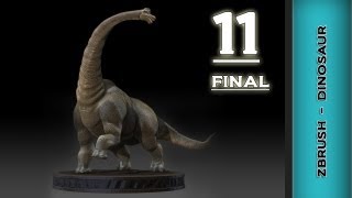 Zbrush Texturing Tutorial - Dinosaur (brachiosaurus) Part 11 Final