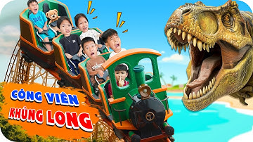1 Ngày Chinh Phục Các Trò Chơi Trong Công Viên Khủng Long Khổng Lồ | Min Min TV Minh Khoa