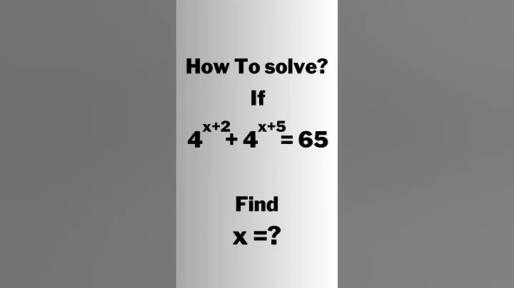 A Nice Exponential Equation • x=? #shorts #olympiad #mathematics #maths #matholympiad #exponents
