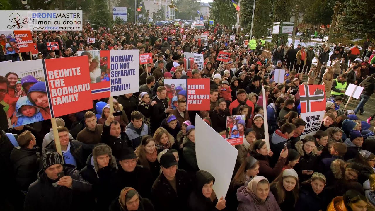 Protest against Barnevernet (Norway), aerial footage / Suceava, 16.01.2016