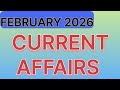 फरवरी 2026 करंट अफेयर्स हिंदी में | SSC | Railway | Bank