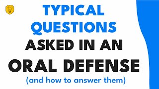 ‍  Frequently asked questions in an oral defense (and right answers)  Research is easy