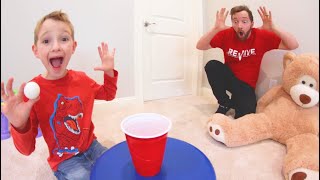 Father Son PING PONG TRICK SHOTS / Toy Room Edition