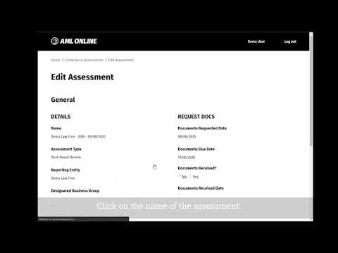 AML Online - How to submit a document