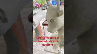 Aquí te muestro como quedó esta linda macetera #creativity #DIY#cementplanter #plantera