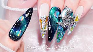 3h asmr self nail | 🌌 9 Best Galaxy & Planet Nail Designs ✨ 자석젤 갤럭시 네일 아트 | gel nail extensions