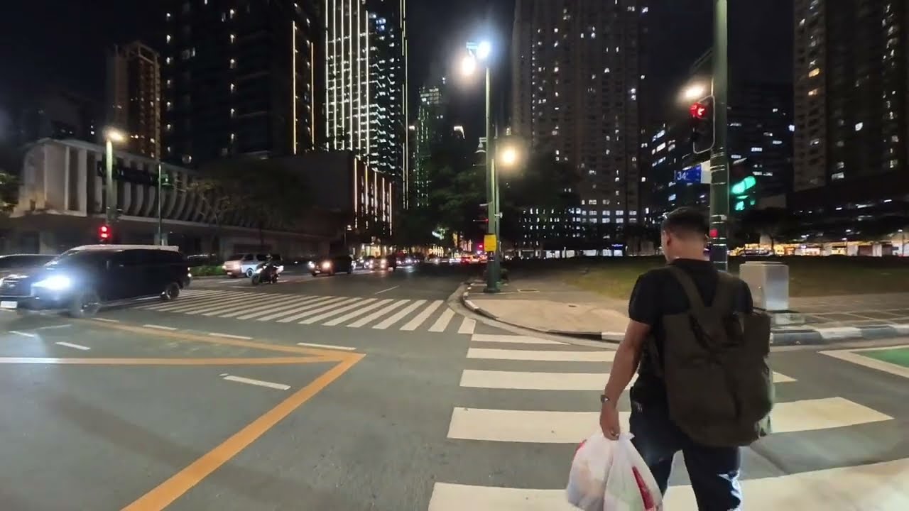 POV Walking BGC at Night | Butas Shortcut to Mitsukoshi BGC | City Lights 4K