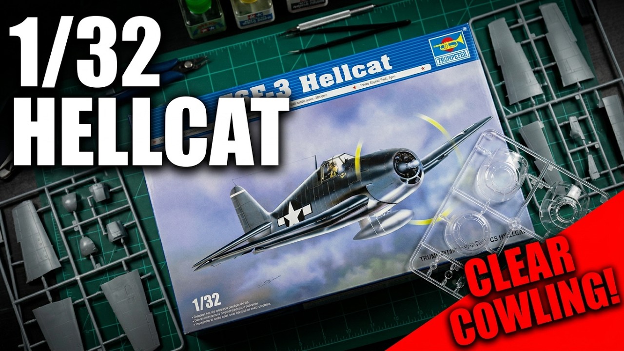 Trumpeter 1/32 F6F-3 Hellcat inbox review - YouTube