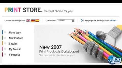 Tutorial Print Shop OsCommerce Template by Buztheme.com