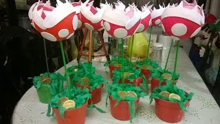 DIY Planta carnívora de Mario bros para centro de mesa!!