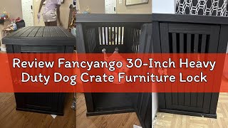 Review Fancyango 30-Inch Heavy Duty Dog Crate Furniture Lockable Indoor Outdoor Kennel & End Table f