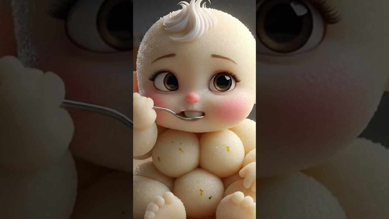 Cute Rasgulla boy eating rasgulla 