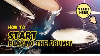 How to START playing the DRUMS!  Beginner Drum Grooves Tutorial with notation.