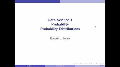Data Science 1 - Probability 14 - Probability Distributions