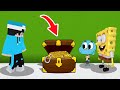 ماين كرافت لكن سبونج بوب وجمسه وغامبول يسرقون كنز عجيب