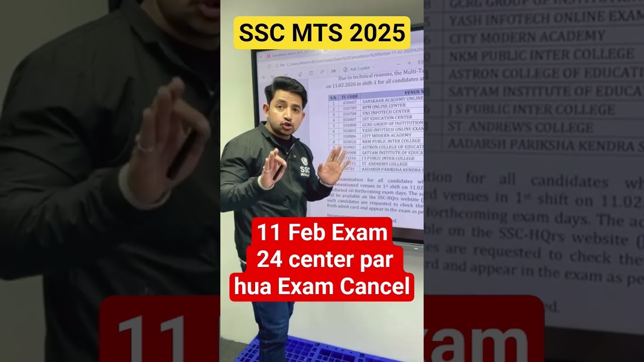 SSC MTS 11 Feb 24 center par hua exam cancel 🔥🔥 