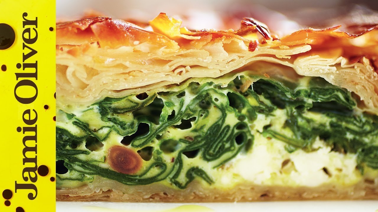 Feta And Spinach Filo Pie Jamie Oliver Youtube